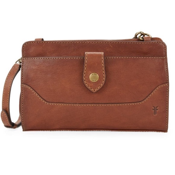 frye lucy crossbody cognac